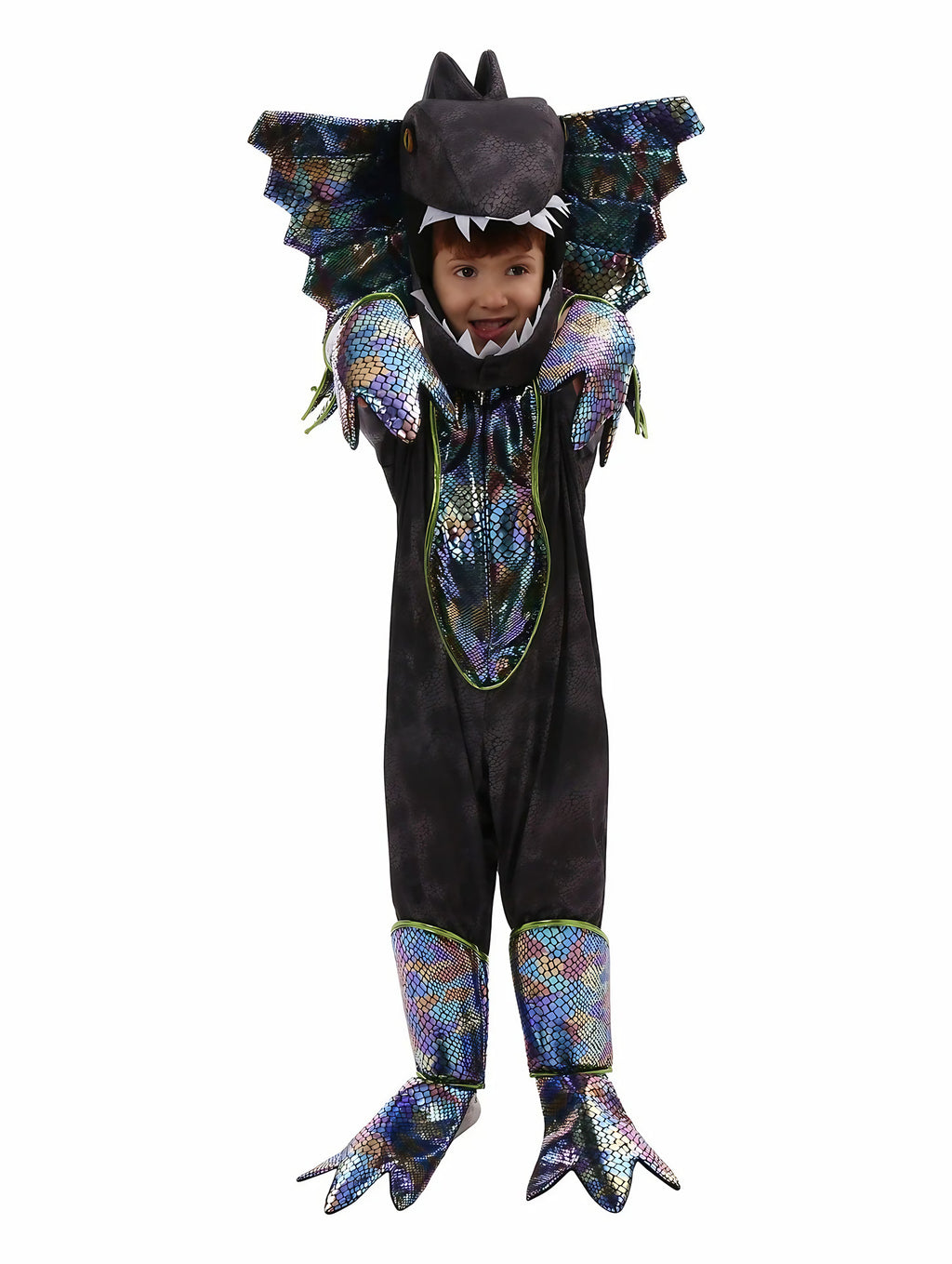 Déguisement dinosaure enfant, onze coloris, du S au XL, noir