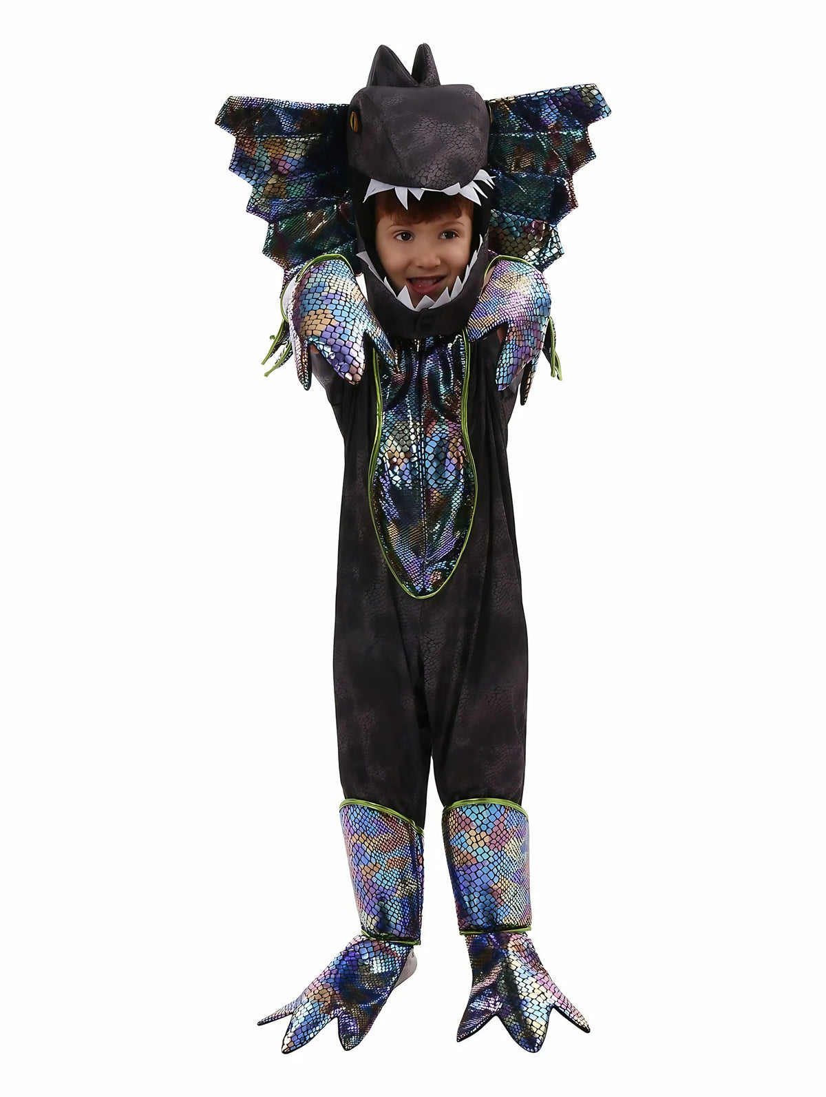 Déguisement dinosaure enfant, onze coloris, du S au XL, noir