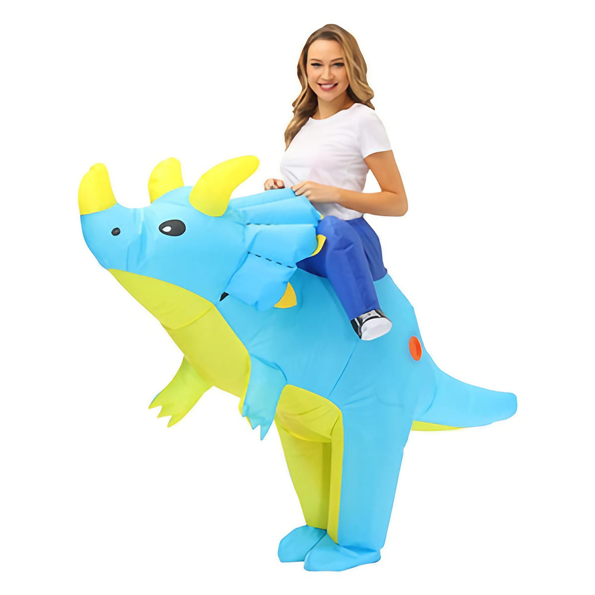 Déguisement de dinosaure gonflable adulte, dix modèles, bleu ciel