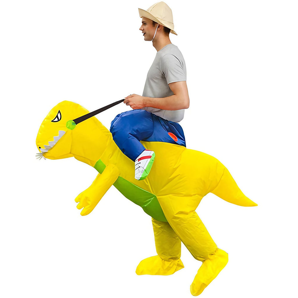 Déguisement de dinosaure gonflable adulte, dix modèles, jaune