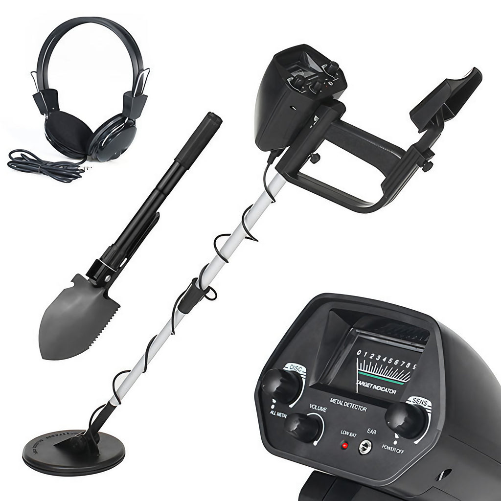 Détecteur de métaux en kit avec casque et pointeur, bobine étanche
