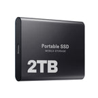 SSD externe portable 2 To, port USB-C, noir, bleu ou rouge
