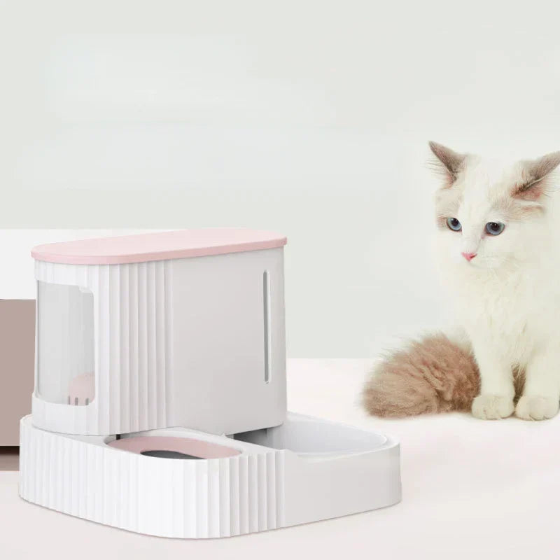 Distributeur d'eau et de croquettes 2 en 1 pour chat et chien