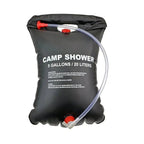 Douche solaire de camping 20 litres, pliable, en PVC, noir