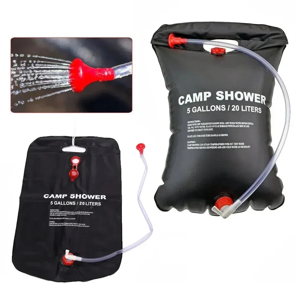 Douche solaire de camping 20 litres, pliable, en PVC