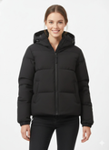 Doudoune légère à capuche femme, huit coloris, du XS au 3XL, noir