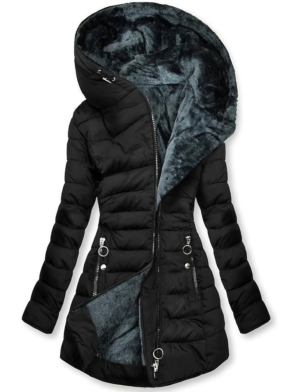 Doudoune femme légère et chaude, noir ou vert, du S au 2XL, noir