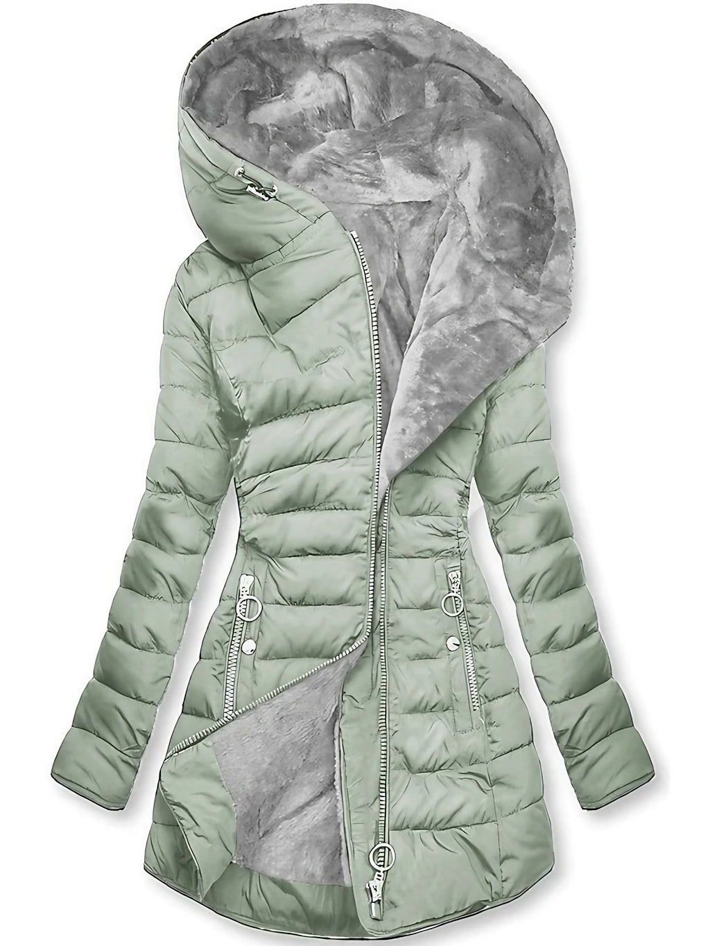 Doudoune femme légère et chaude, noir ou vert, du S au 2XL, vert clair