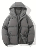 Doudoune homme à capuche, matelassage épais, huit coloris, gris foncé