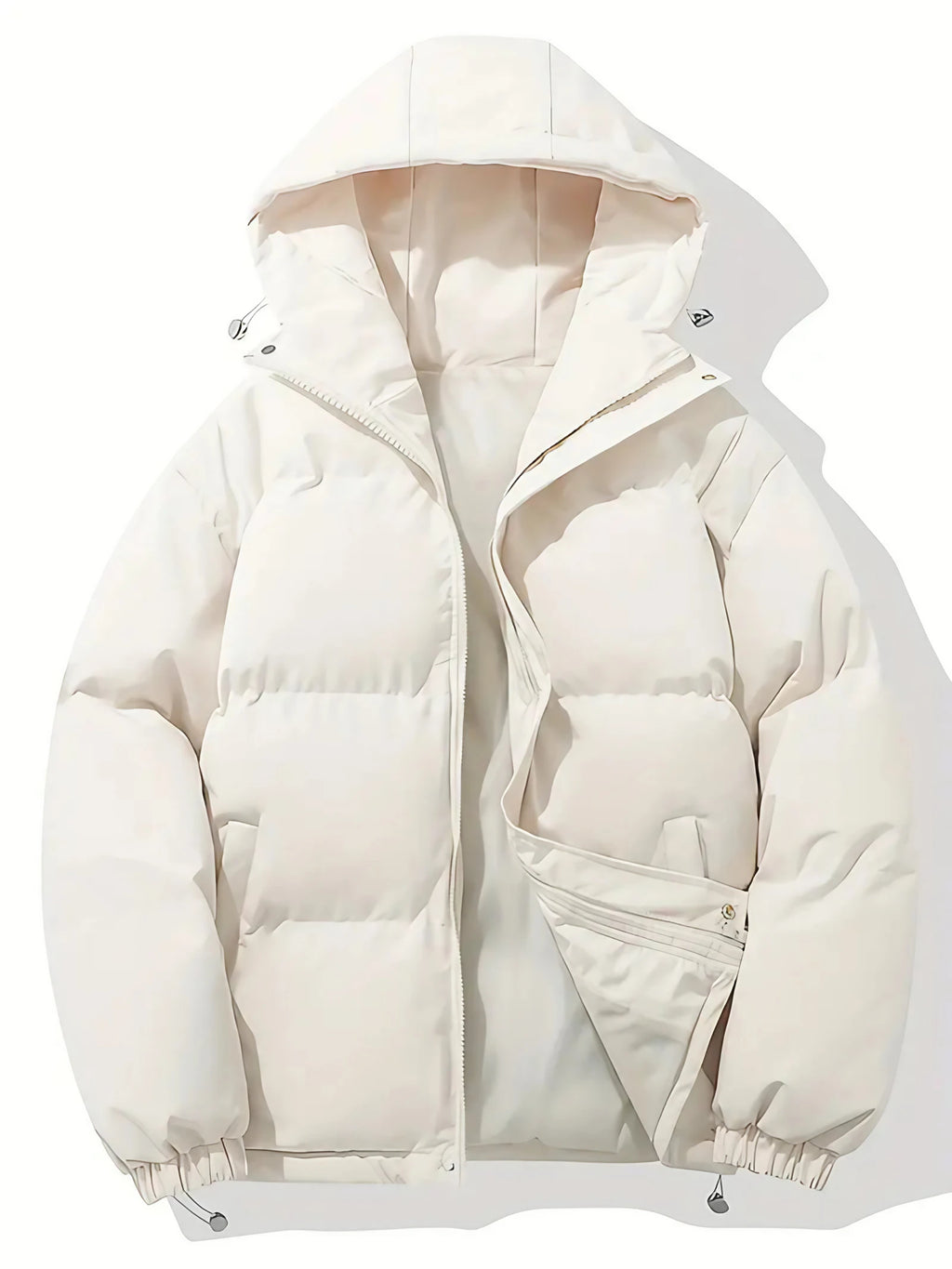 Doudoune homme à capuche, matelassage épais, huit coloris, blanc beige
