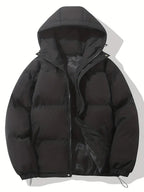 Doudoune homme à capuche, matelassage épais, huit coloris, noir