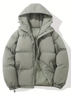 Doudoune homme à capuche, matelassage épais, huit coloris, gris clair