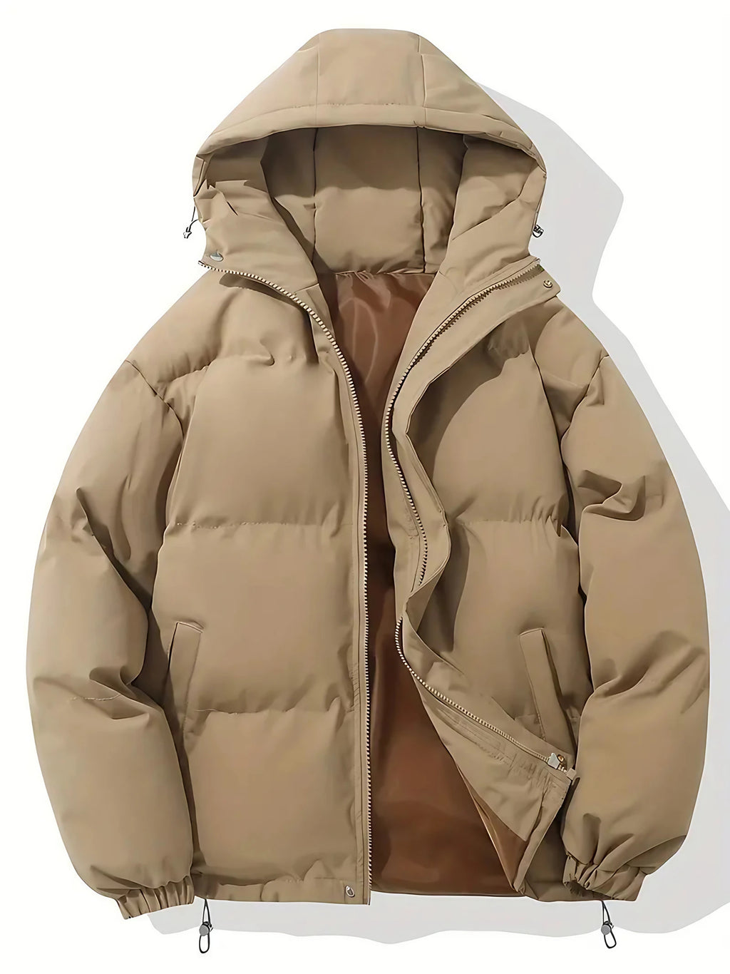 Doudoune homme à capuche, matelassage épais, huit coloris, kaki