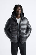 Doudoune homme coupe ajustée à poches zippées, noir ou vert, noir