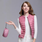 Doudoune sans manches femme légère, finition déperlante, rose