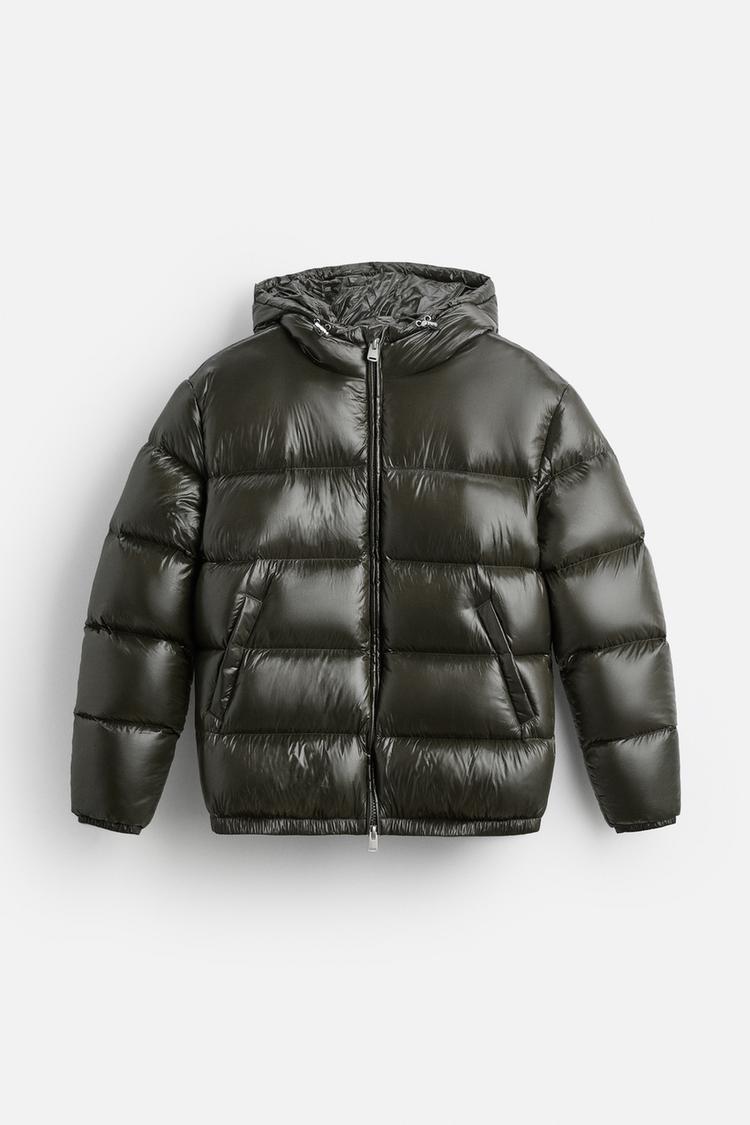 Doudoune unisexe à capuche et col haut, noir ou vert, vert