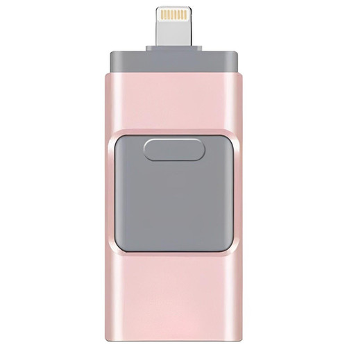 Clé USB 4 en 1 pour smartphone, tablette et ordinateur, 32 à 128 Go, rose