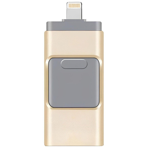 Clé USB 4 en 1 pour smartphone, tablette et ordinateur, 32 à 128 Go, doré
