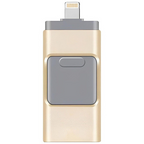 Clé USB 4 en 1 pour smartphone, tablette et ordinateur, 32 à 128 Go, doré