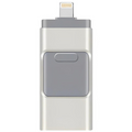 Clé USB 4 en 1 pour smartphone, tablette et ordinateur, 32 à 128 Go, argenté