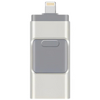 Clé USB 4 en 1 pour smartphone, tablette et ordinateur, 32 à 128 Go, argenté
