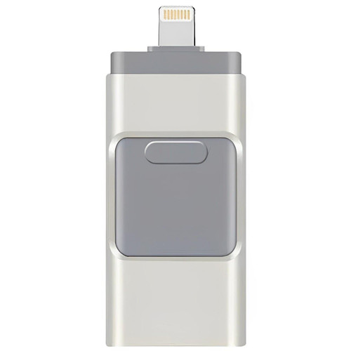 Clé USB 4 en 1 pour smartphone, tablette et ordinateur, 32 à 128 Go, argenté