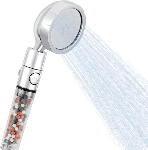 Pommeau de douche filtrant à billes minérales, trois jets