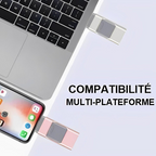 Clé USB 4 en 1 pour smartphone, tablette et ordinateur, 32 à 128 Go