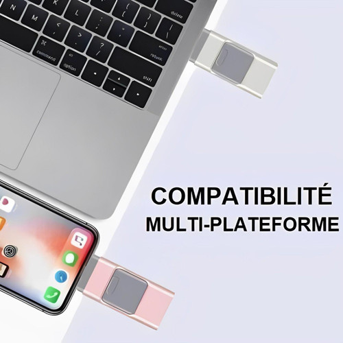 Clé USB 4 en 1 pour smartphone, tablette et ordinateur, 32 à 128 Go