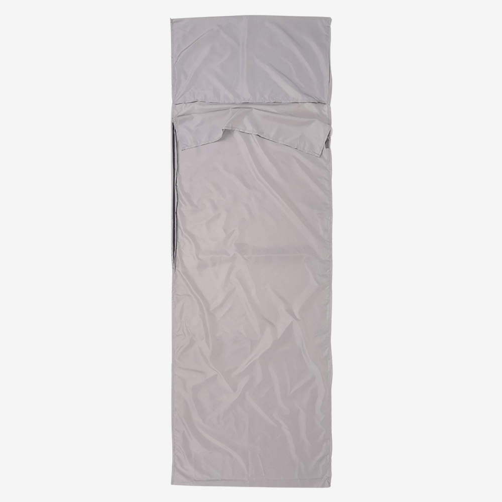 Drap de sac de couchage léger 70 x 210 cm, pour le bivouac, gris clair