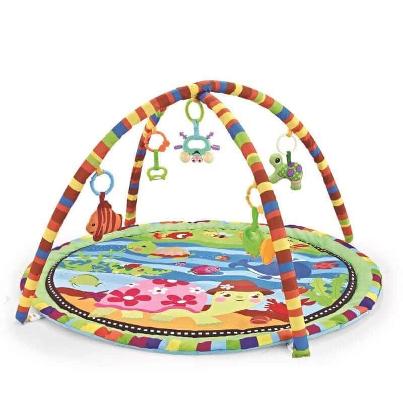 Tapis d'éveil bébé avec jouets suspendus et balles, cinq motifs
