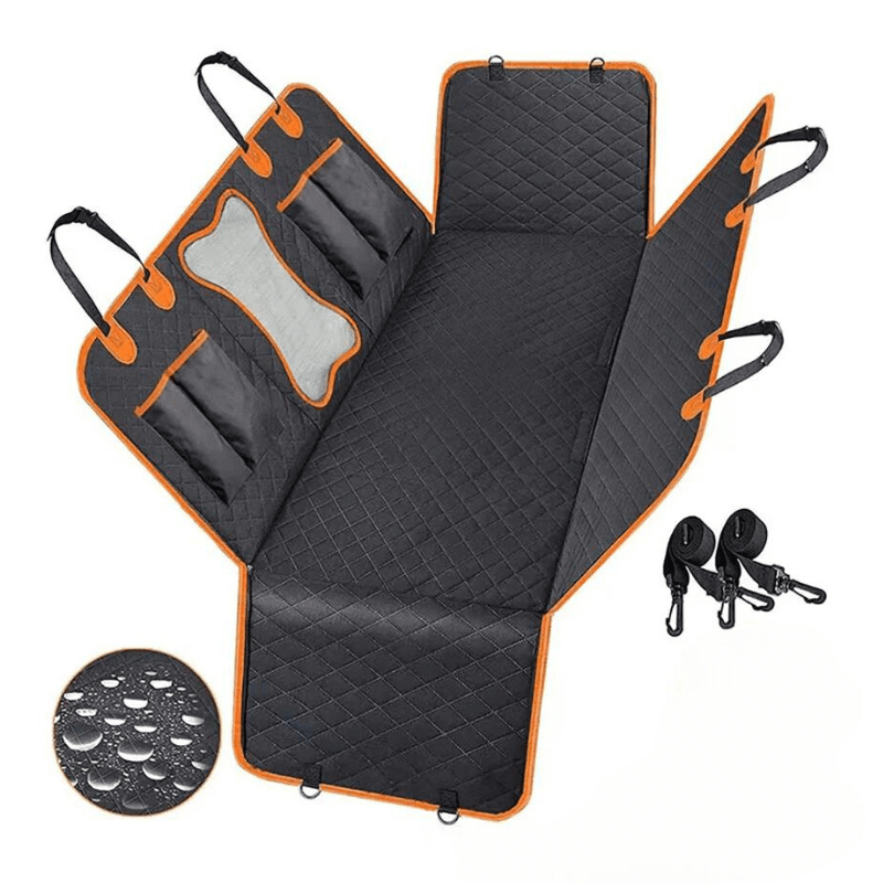 Housse de banquette arrière imperméable pour chien, noire
