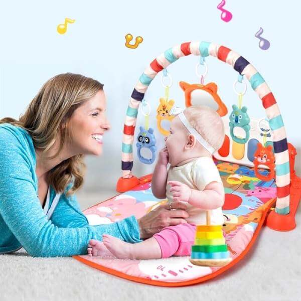 Tapis d'éveil musical bébé avec piano détachable, 0 à 36 mois
