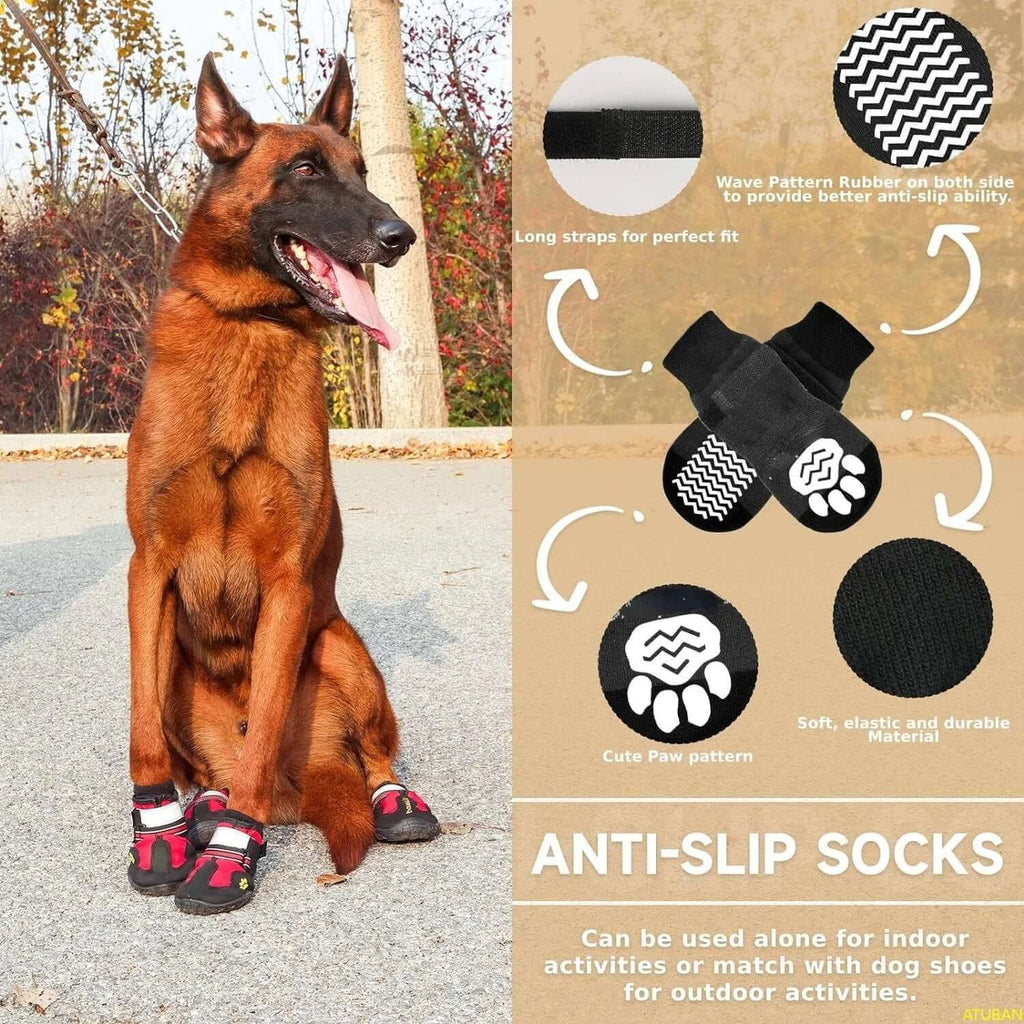 Bottes pour chien imperméables à semelle en caoutchouc