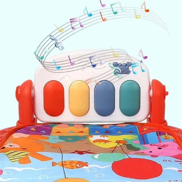 Tapis d'éveil musical bébé avec piano détachable, 0 à 36 mois