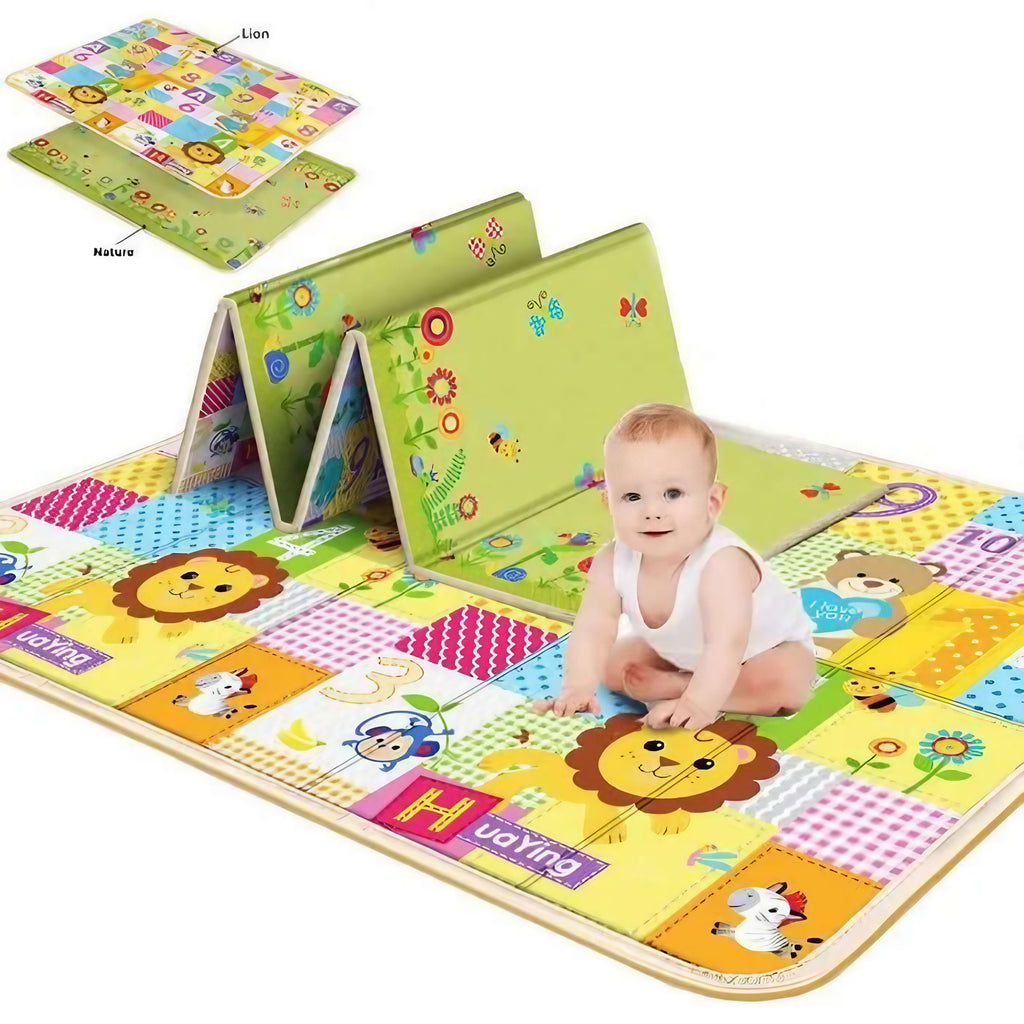 Tapis de jeu bébé XXL en mousse EVA, 180 x 100 cm, pliable