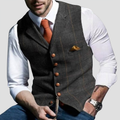 Gilet sans manches homme habillé, boutons contrastants, 8 coloris, gris foncé