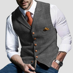 Gilet sans manches homme habillé, boutons contrastants, 8 coloris, gris
