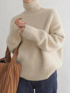 Pull col roulé femme, beige, gris ou kaki, du S au 2XL