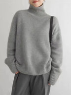 Pull col roulé femme, beige, gris ou kaki, du S au 2XL