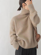 Pull col roulé femme, beige, gris ou kaki, du S au 2XL, kaki