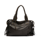 Sac à main femme noir zippé, plusieurs compartiments, 37 cm