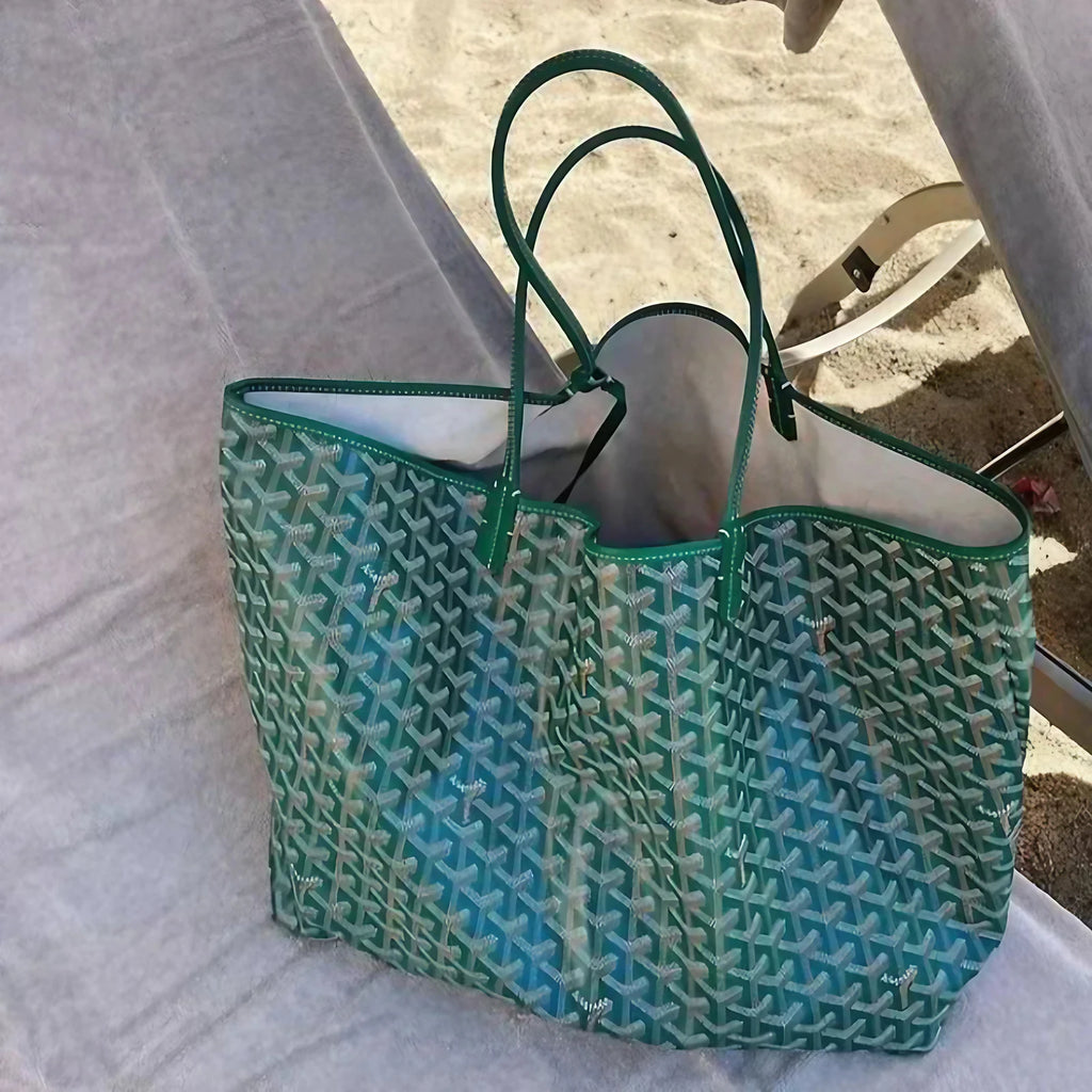 Sac shopper femme à anses et bandoulière réglable, cinq coloris, vert