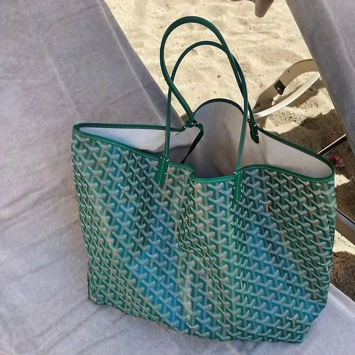 Sac shopper femme à anses et bandoulière réglable, cinq coloris, vert