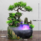 Fontaine cascade d'intérieur feng shui en résine, avec ou sans LED