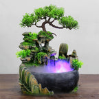 Fontaine cascade d'intérieur feng shui en résine, avec ou sans LED