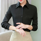 Chemise femme habillée, quatre coloris, du S au 3XL, noir