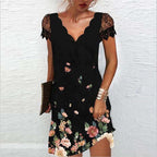 Robe pailletée femme à manches en dentelle, du S au 5XL, multicolore