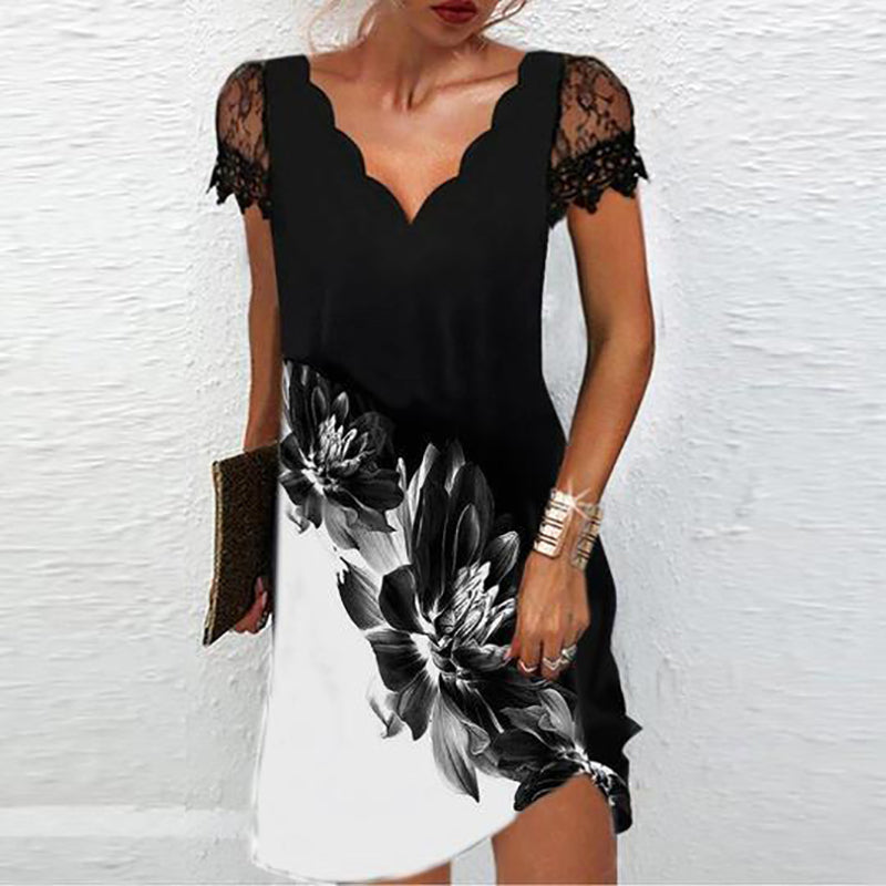 Robe pailletée femme à manches en dentelle, du S au 5XL, blanc