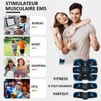 Électrostimulateur musculaire portable, 10 niveaux et 6 modes